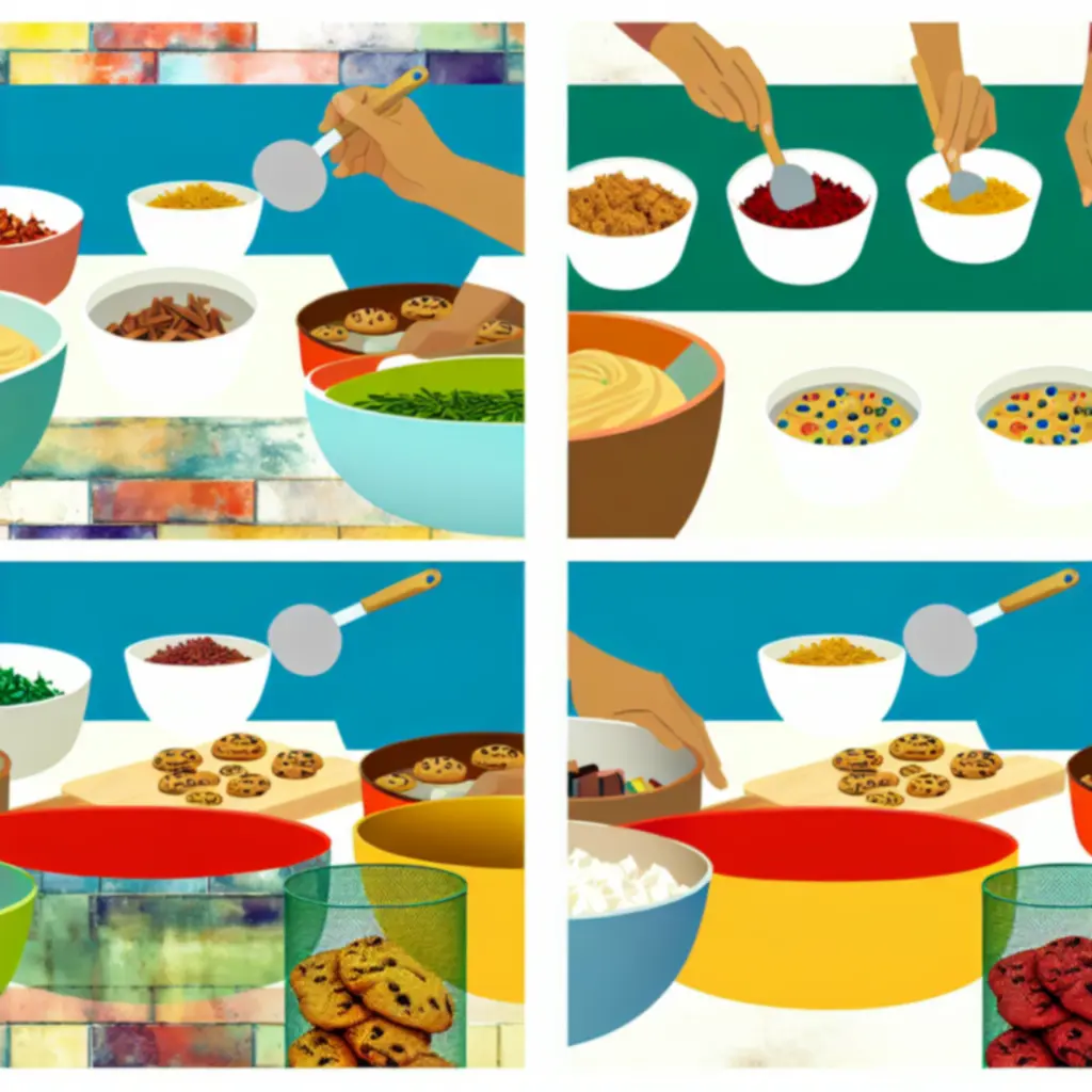 Stacja przygotowywania ciasteczek w grze Papa's Scooperia z widocznymi składnikami i piecem.