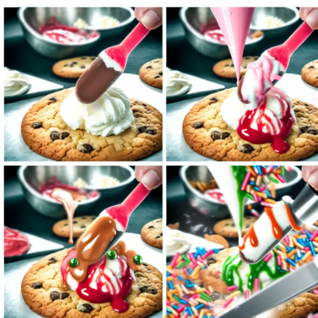 Kolorowe dekorowanie deseru lodowego w grze Papa's Scooperia z sosami i posypkami.