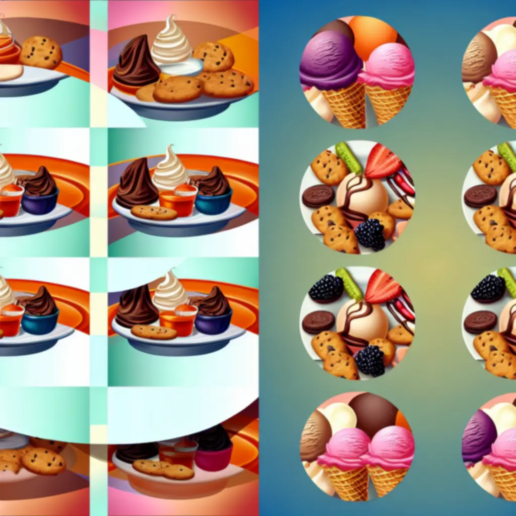 Popularne zestawy deserów z lodami, ciastkami i polewami w Papa’s Scooperia.