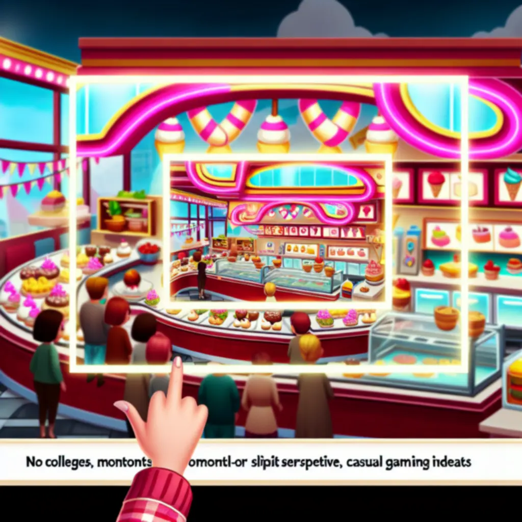 Widok menu gry Papa's Scooperia przedstawiający kolorowe desery i opcje zamówień.